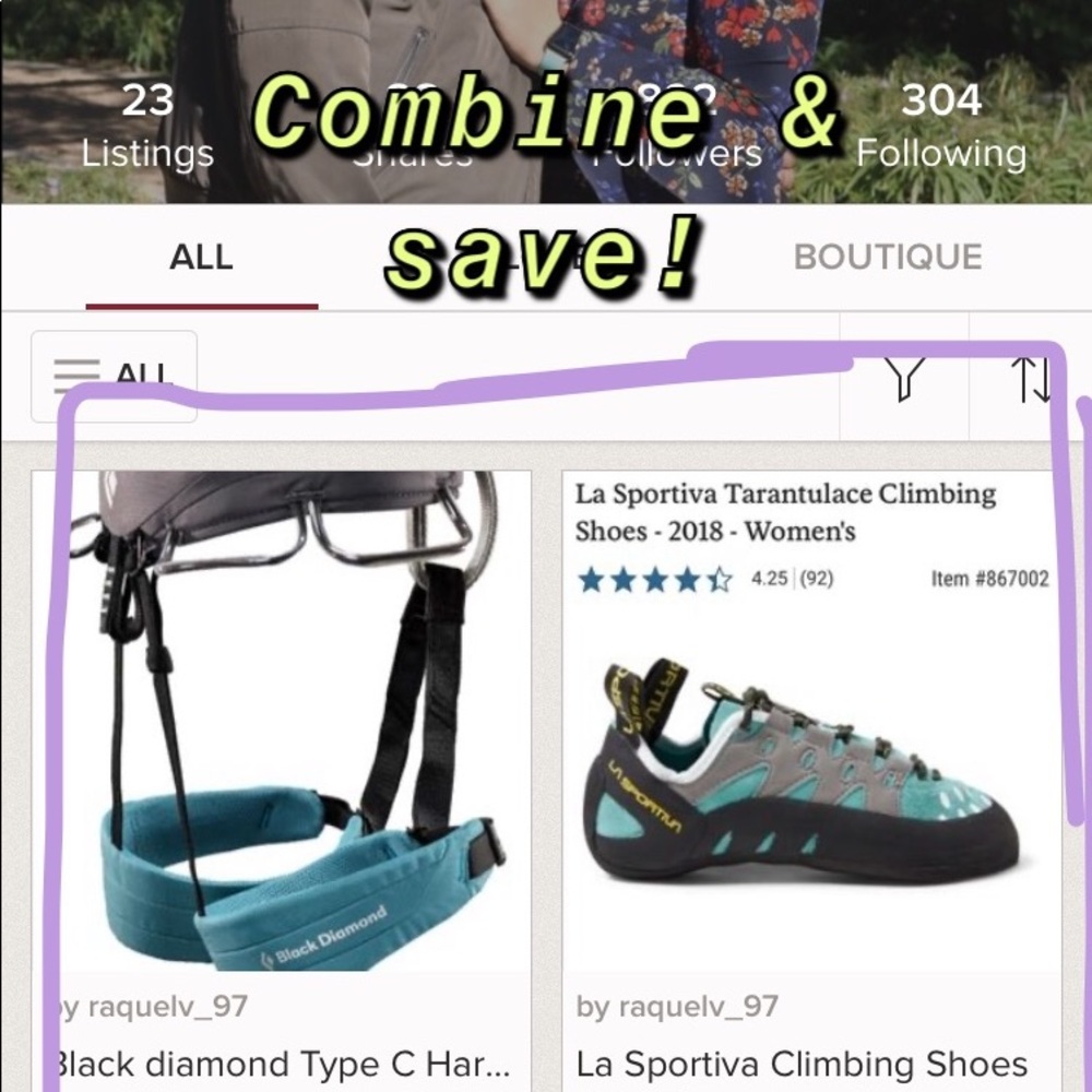 Black diamond harness and La sportiva shoes